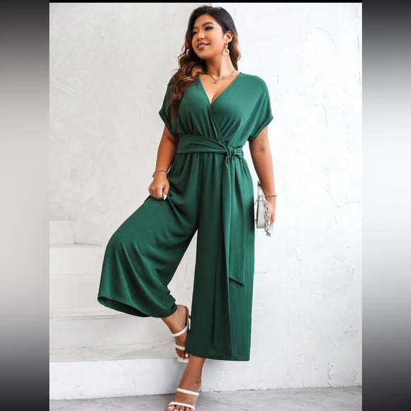 SHEIN Emerald Wrap Jumpsuit - Picture 1 of 6